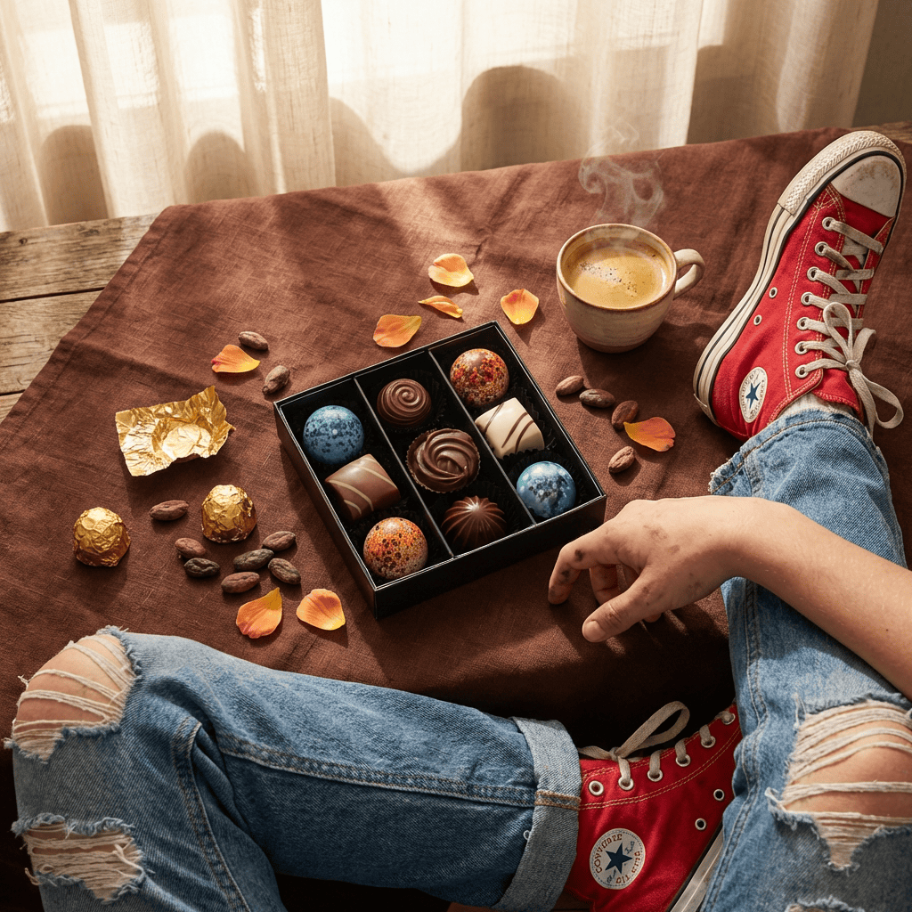 Prestige box of 9 chocolate pralines 135g 5407008479275 The Belgian Chocolate Makers