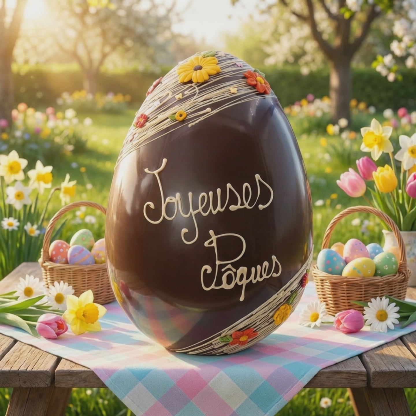 Joyeuses Pâques dark chocolate Easter egg 800g