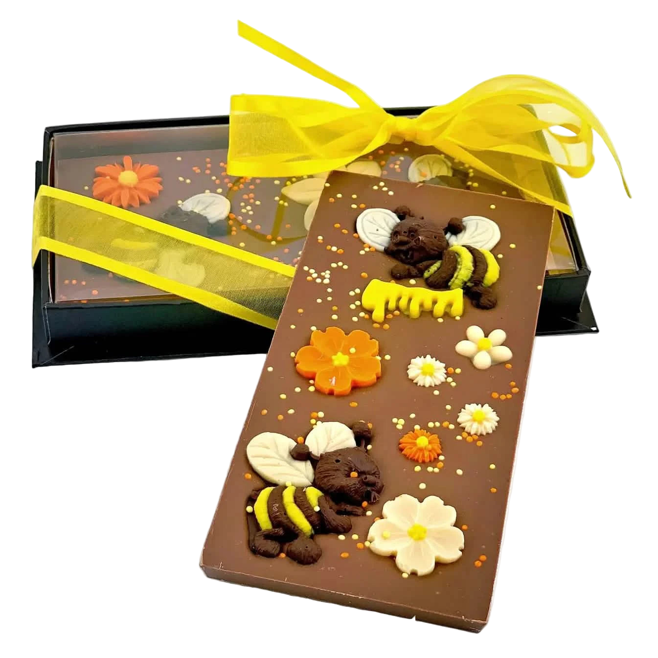 Chocolate bar 110 grs (milk chocolate) happy bees - The Belgian Chocolate Makers