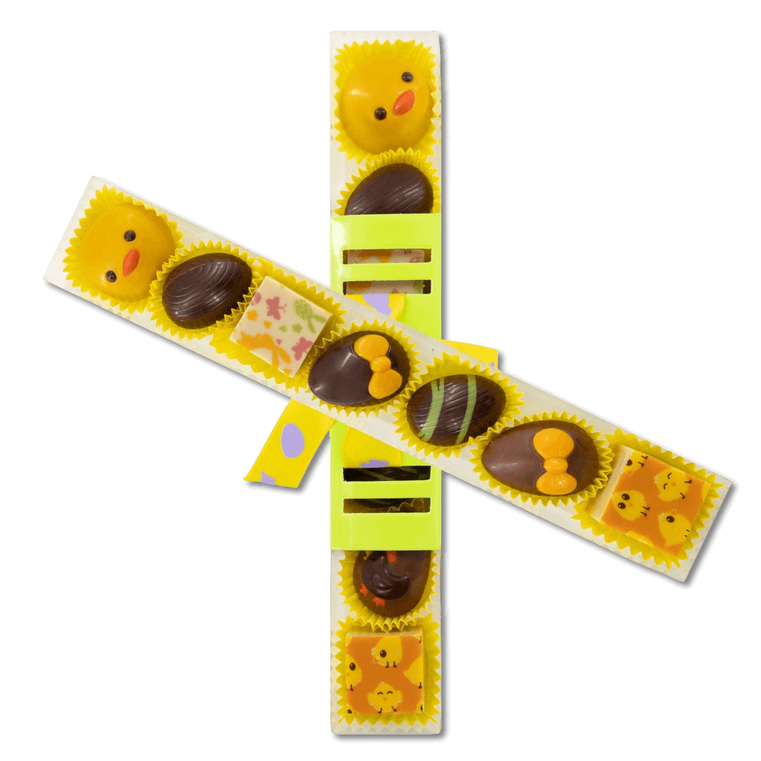 Stick of 7 mixed Easter pralines 105g 5407008470128 The Belgian Chocolate Makers
