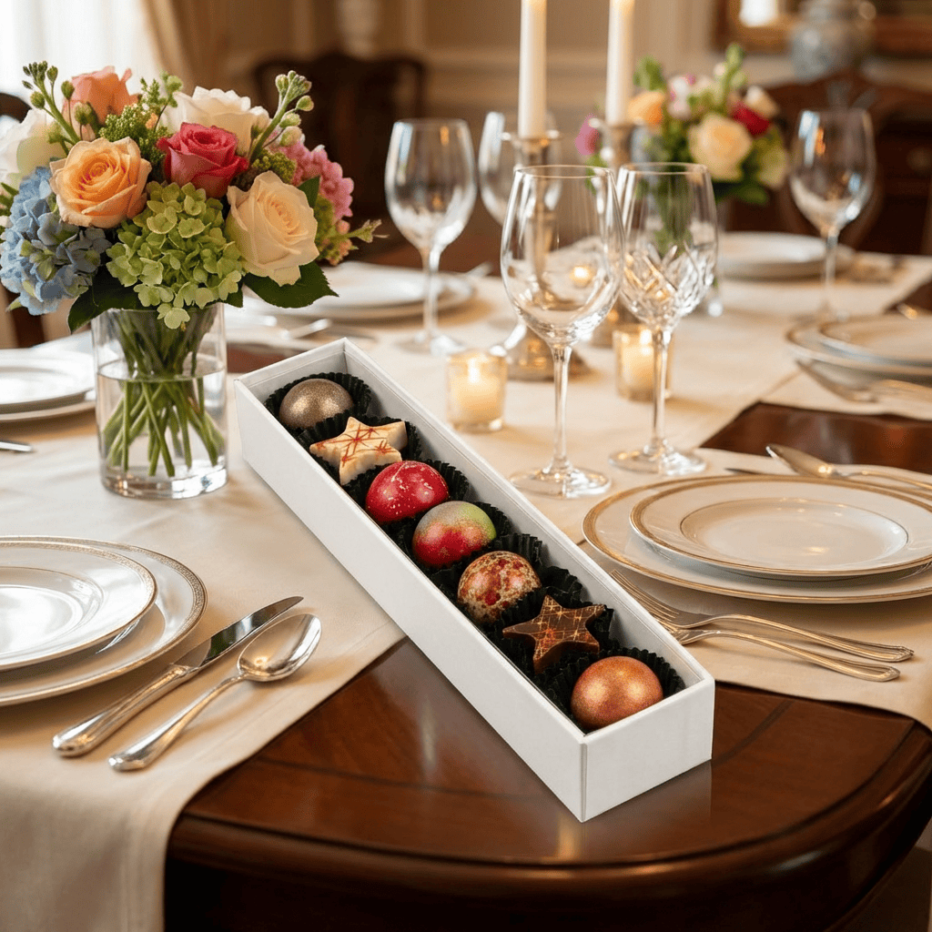 Sunny daisy box of assorted Belgian pralines 105g 5407008478360 The Belgian Chocolate Makers