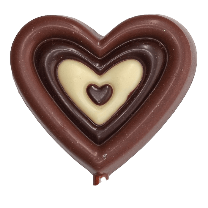 Three chocolates heart lollipop 20g 5407008477844 The Belgian Chocolate Makers