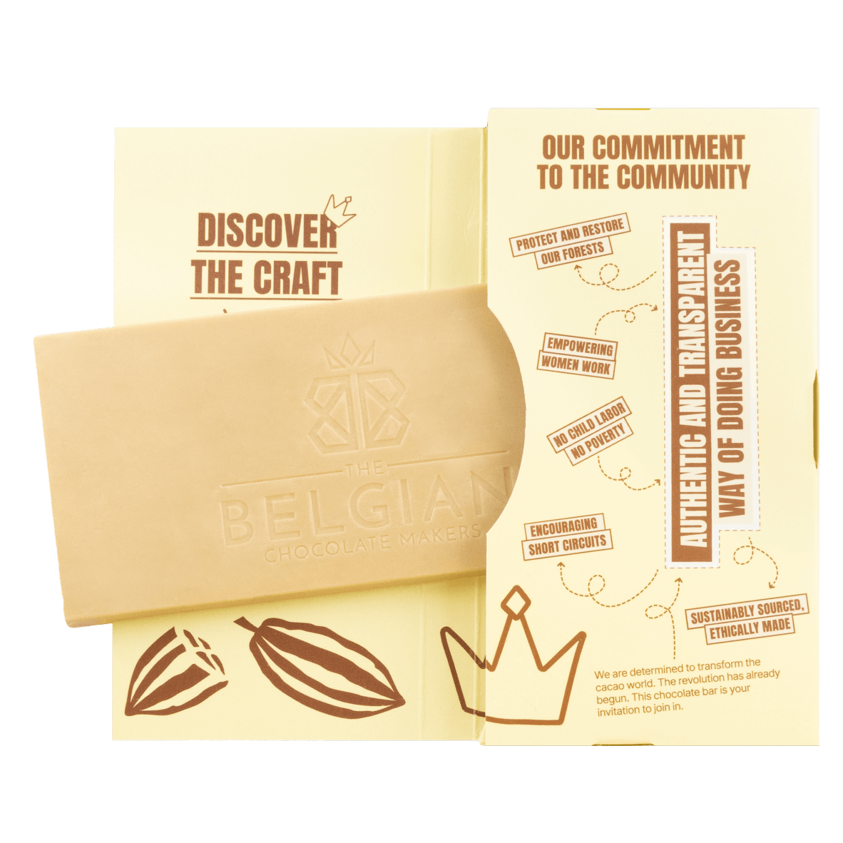 White chocolate bar brown sugar cassonade 41% 5407008478308 The Belgian Chocolate Makers