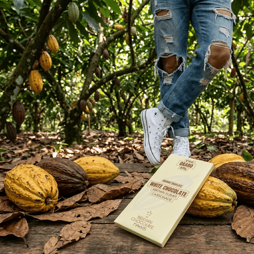 White chocolate bar brown sugar cassonade 41% 5407008478308 The Belgian Chocolate Makers