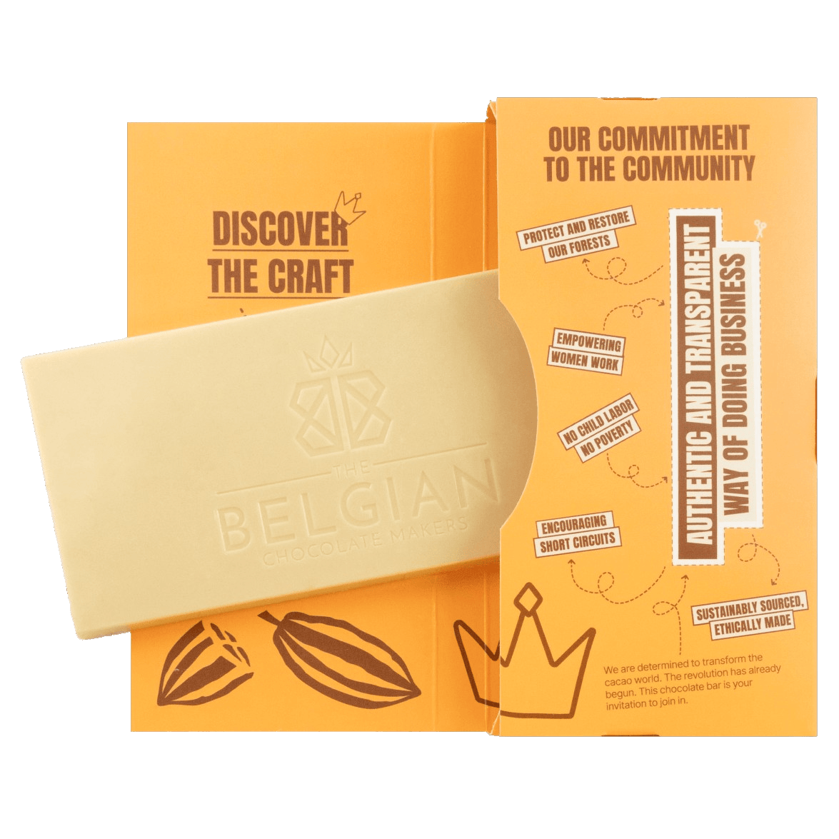 White chocolate bar vanilla Bourbon 35% 5407008470258 The Belgian Chocolate Makers