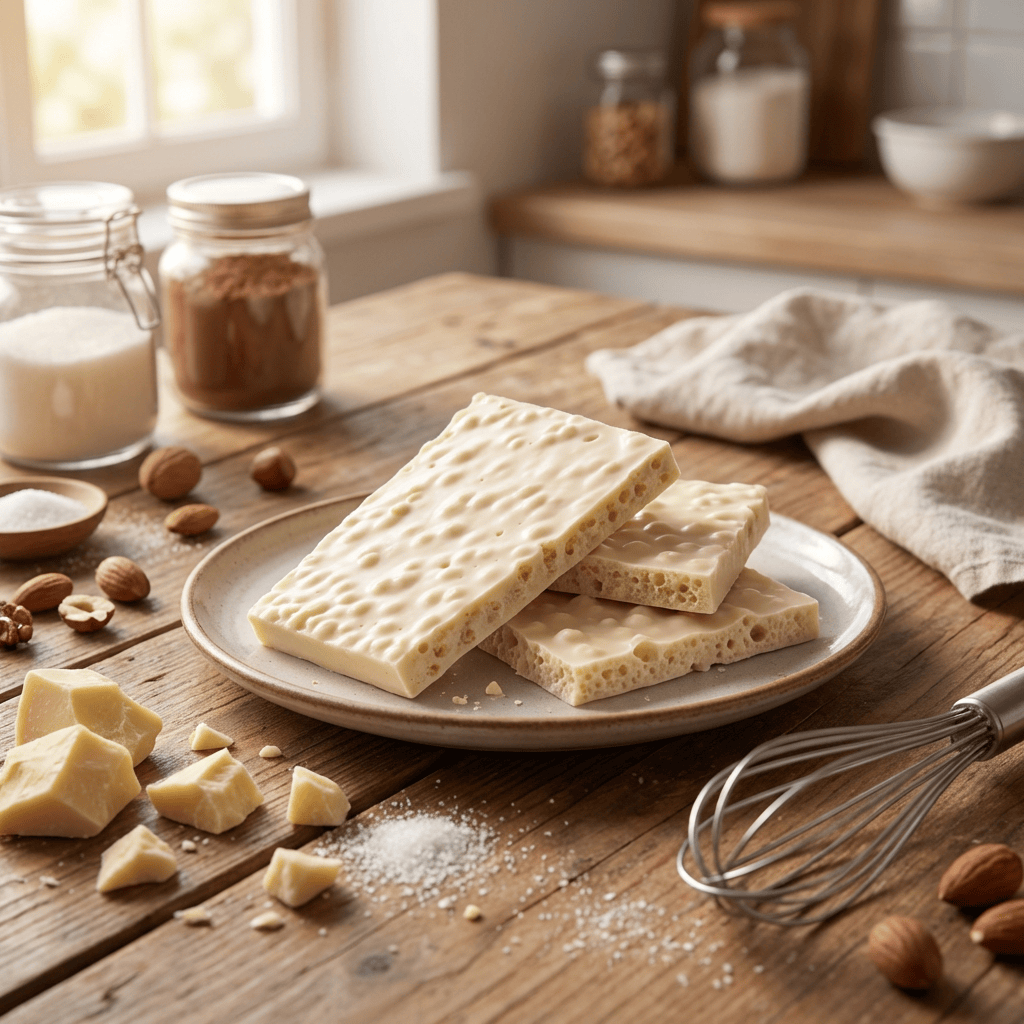 White chocolate broken bars with puffed rice 5407008479190 The Belgian Chocolate Makers