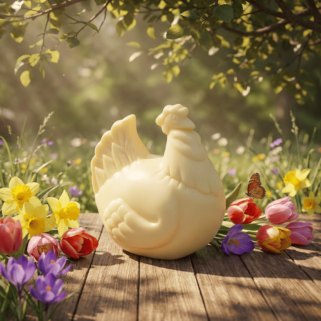 White chocolate Easter hen 120g 5407008472146 The Belgian Chocolate Makers