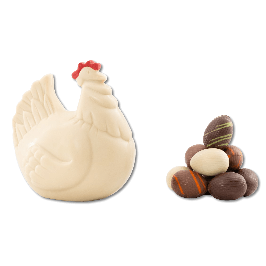 White chocolate Easter hen 120g 5407008472146 The Belgian Chocolate Makers