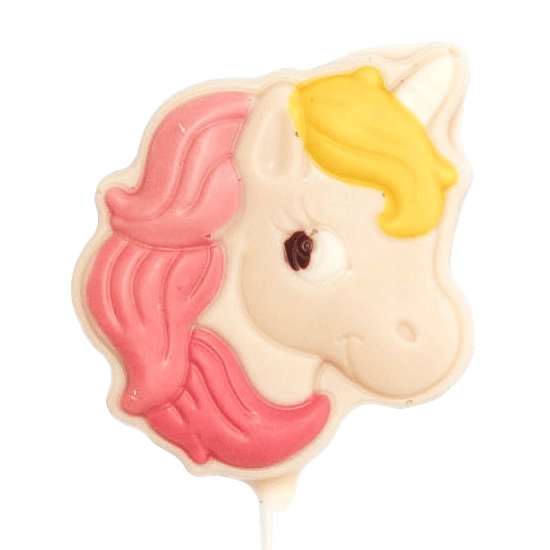 White chocolate unicorn lollipop 20g 5407008477691 The Belgian Chocolate Makers