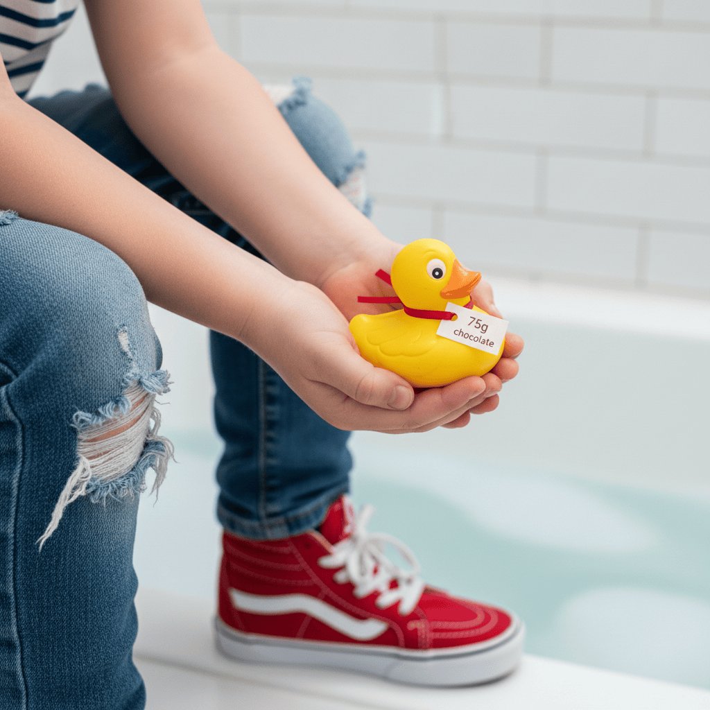 White chocolate yellow duck 75g 5407008477318 The Belgian Chocolate Makers