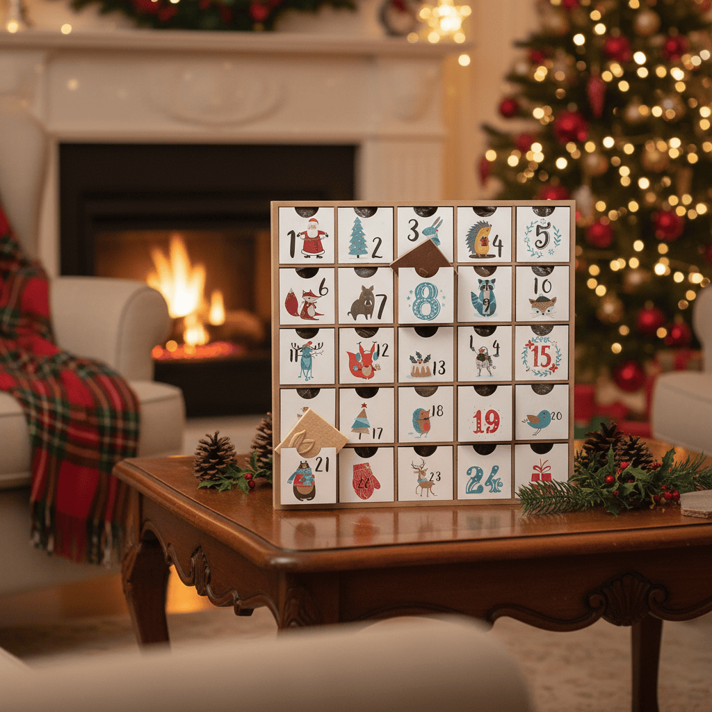 Wooden advent calendar origin 1 Kg 5407008478506 The Belgian Chocolate Makers