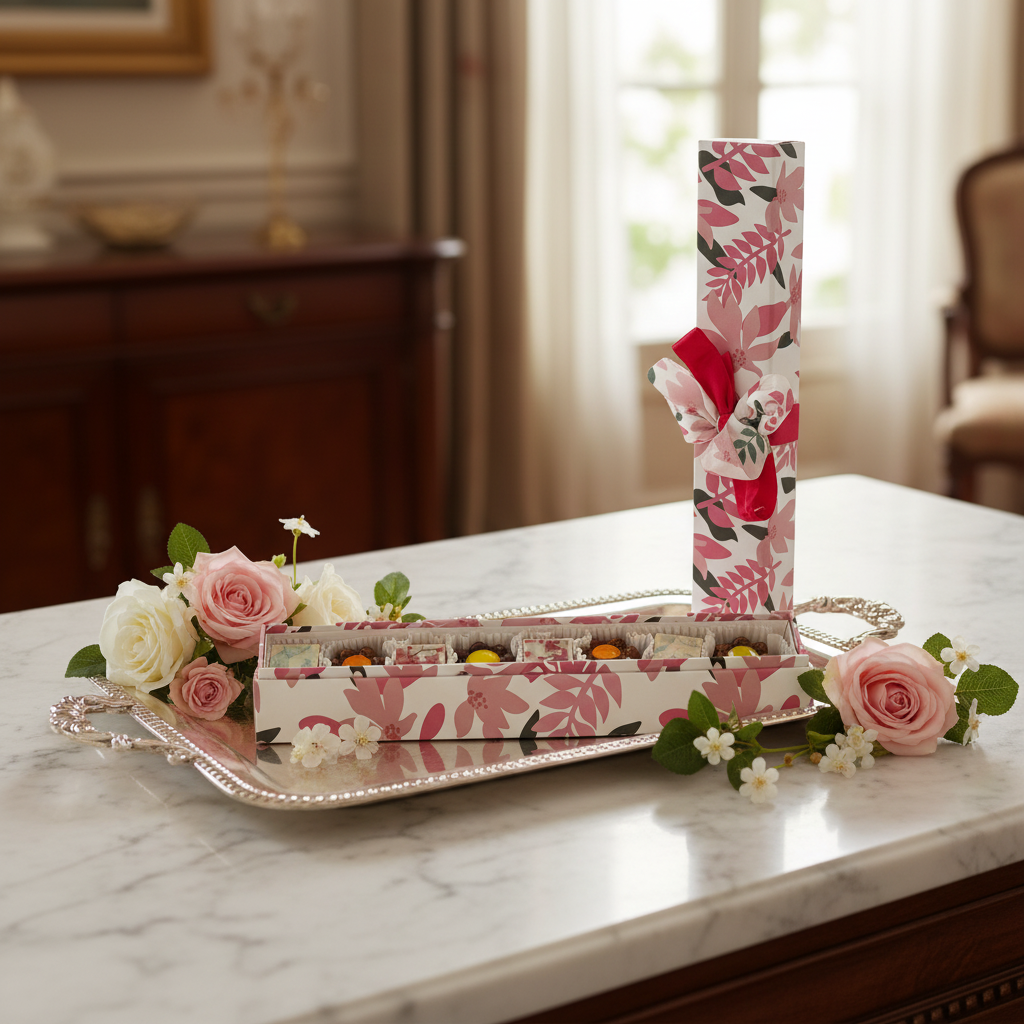 Frühlingskarton mit 7 Pralinen 135g