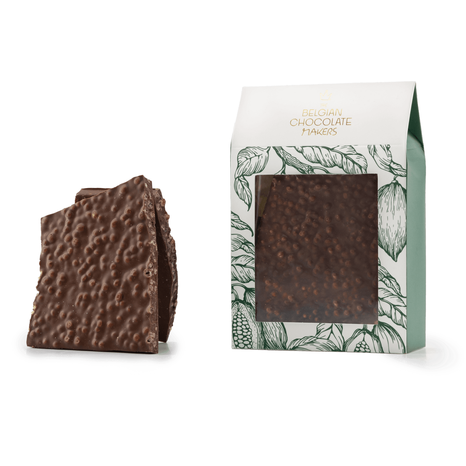 Barritas rotas de chocolate con leche y arroz inflado