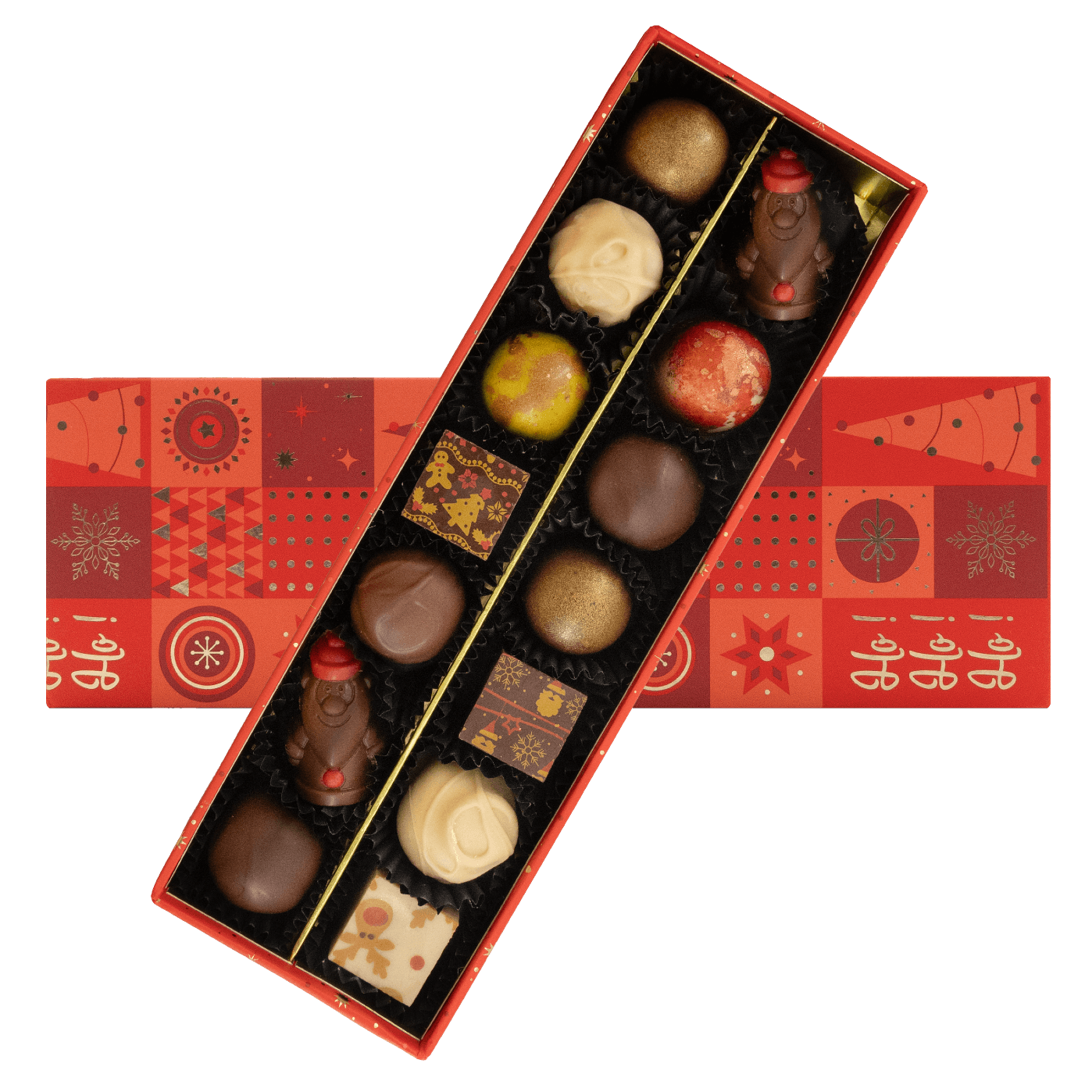 Navidad 14 pralinés y trufas caja ho-ho-ho 225g