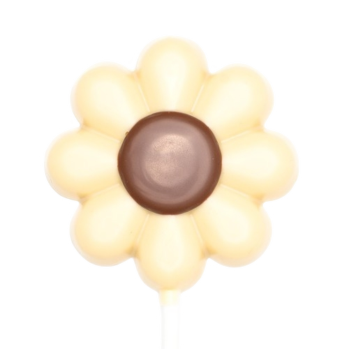Flor de piruleta de chocolate blanco