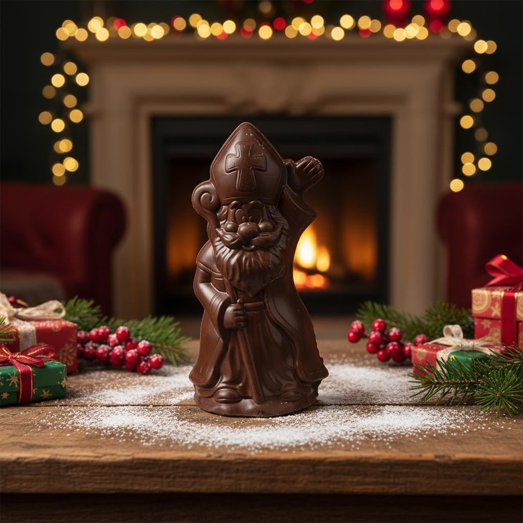 Zartbitterschokolade Sankt Nikolaus mit Zepter 250g