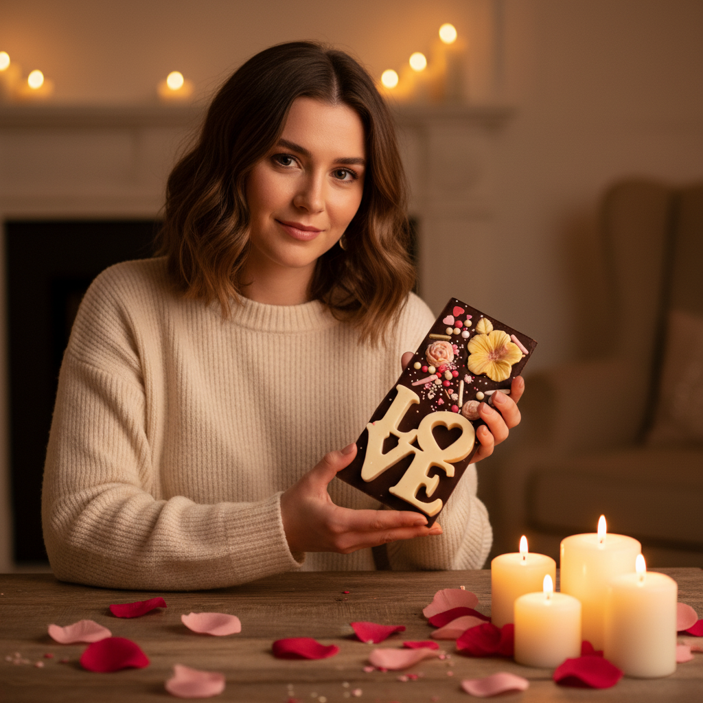 Vollmilchschokolade roter Liebesriegel 120g