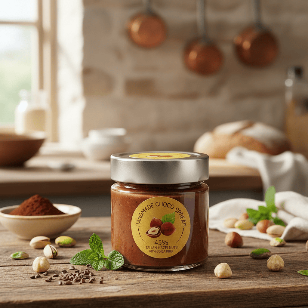 55% Italian Piedmont hazelnut chocolate spread 250g 5407008475093 The Belgian Chocolate Makers