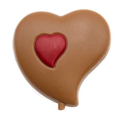 Milk chocolate red heart lollipop 25g