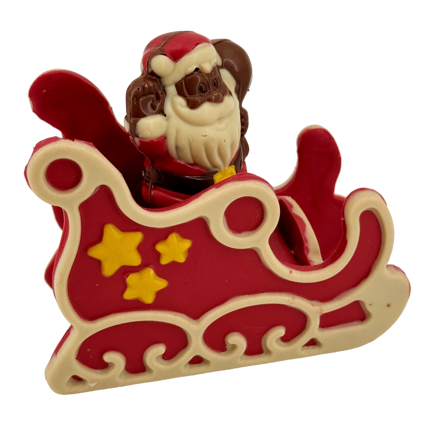 Festive white chocolate Santa in a sleigh 180g