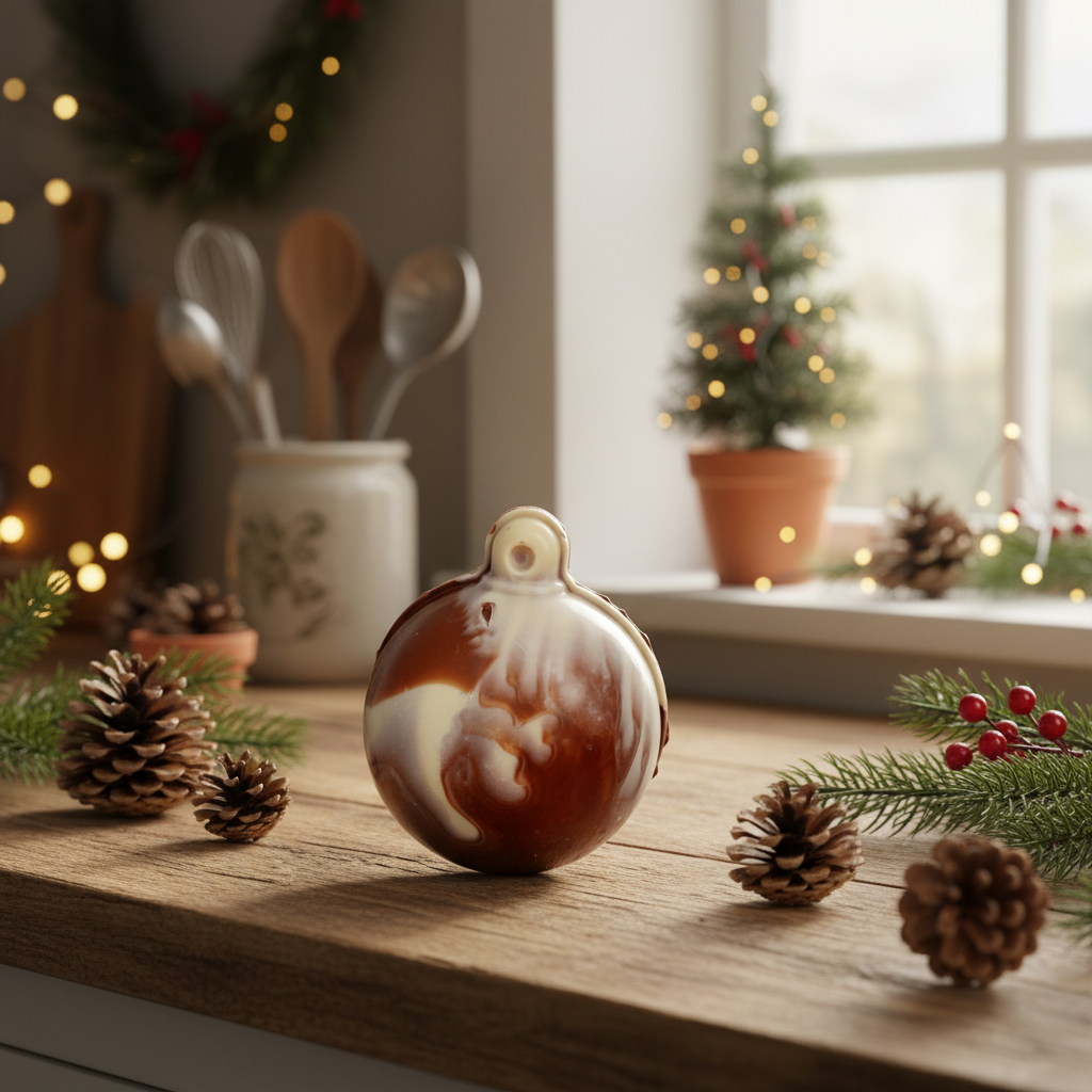 Weihnachtsschale aus weißer, Vollmilch- und Zartbitterschokolade 60g