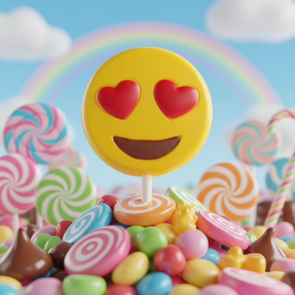 Schokoladen-Lolli-Emoji Liebe