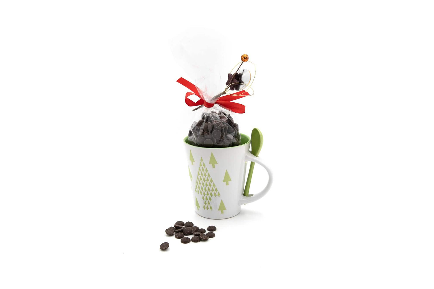 Hot dark chocolate in cup (green tree) 200 Grs
