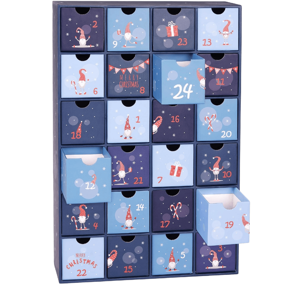 Advent calendar 24 blue gnomes 5407008474447 The Belgian Chocolate Makers