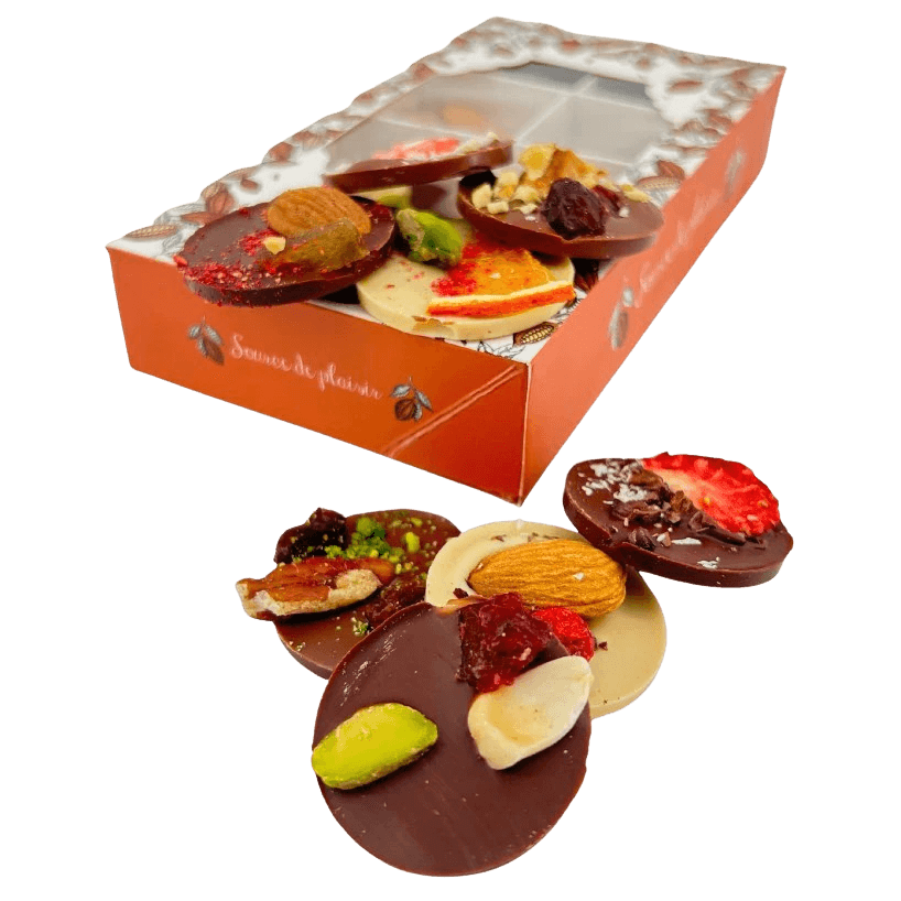Box of chocolate mendiants 24 pieces 5407008478766 The Belgian Chocolate Makers