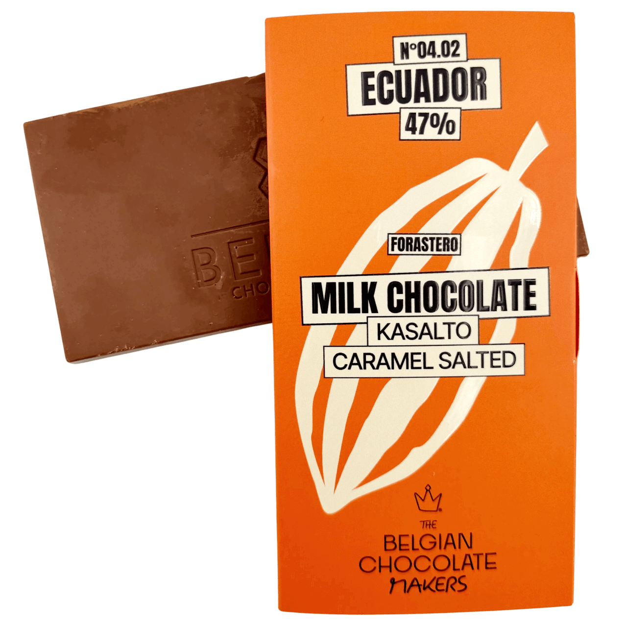 Chocolate bar Kasalto origin Ecuador 47% salted caramel 5407008478292 The Belgian Chocolate Makers