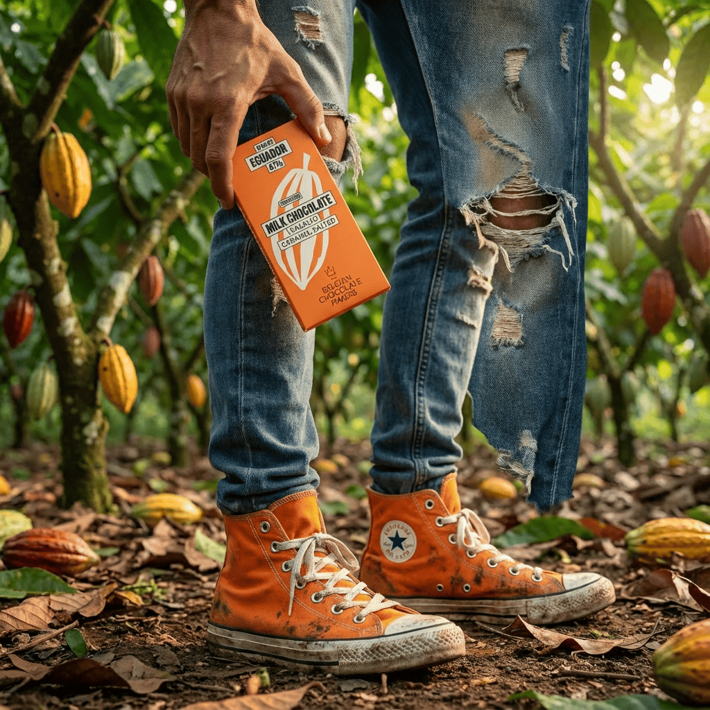 Chocolate bar Kasalto origin Ecuador 47% salted caramel 5407008478292 The Belgian Chocolate Makers