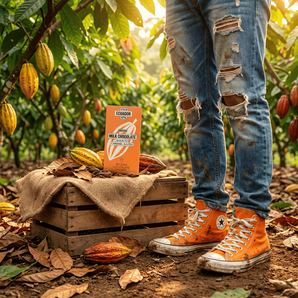 Chocolate bar Kasalto origin Ecuador 47% salted caramel 5407008478292 The Belgian Chocolate Makers