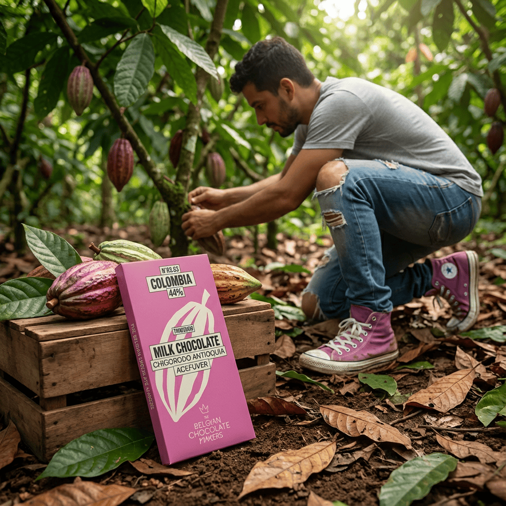 Chocolate bar origin Colombia Chigorodo Antiquia Acefuver 44% 5407008479343 The Belgian Chocolate Makers