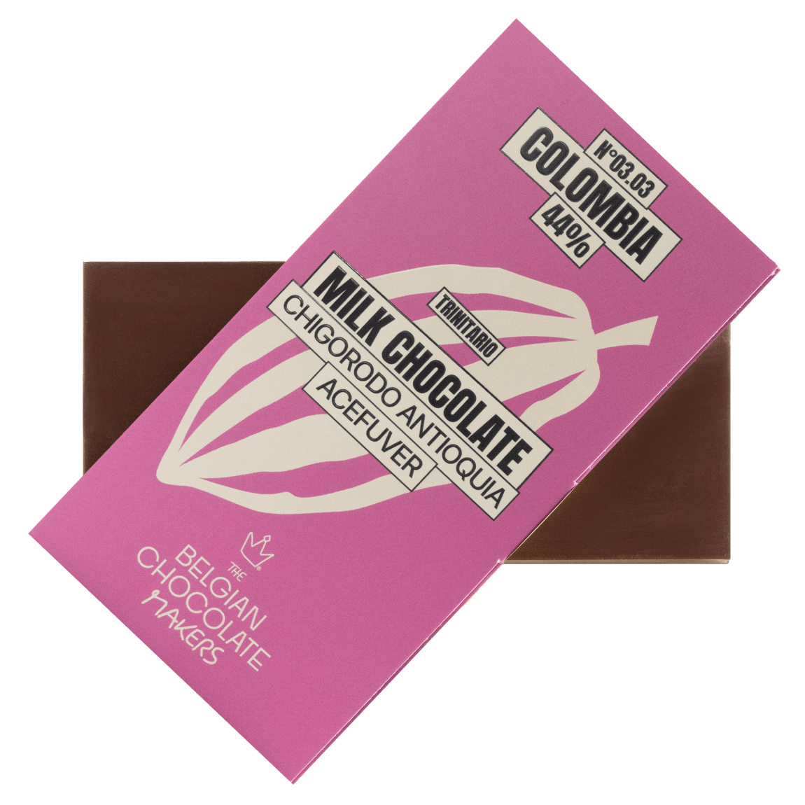 Chocolate bar origin Colombia Chigorodo Antiquia Acefuver 44% 5407008479343 The Belgian Chocolate Makers