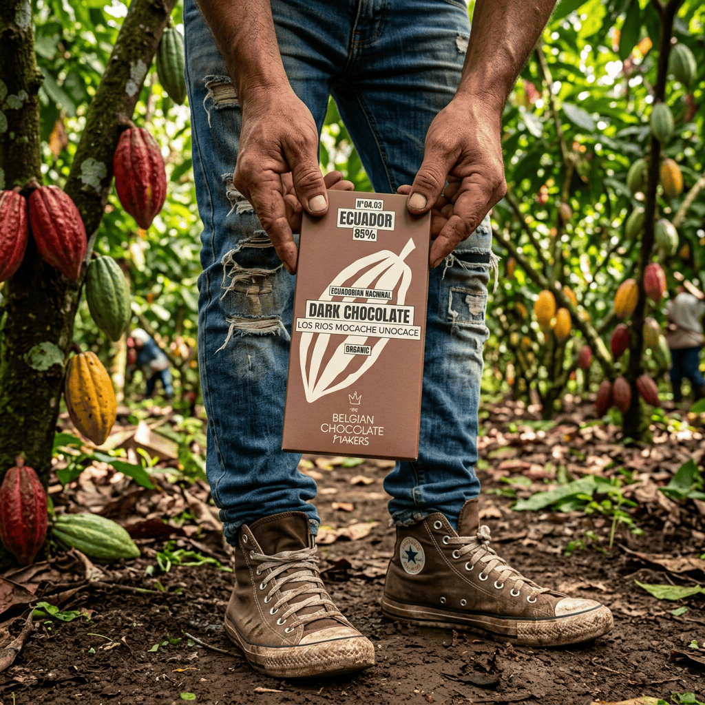 Chocolate bar origin Ecuador Los Rios Mocache Unocace 85% 5407008470227 The Belgian Chocolate Makers