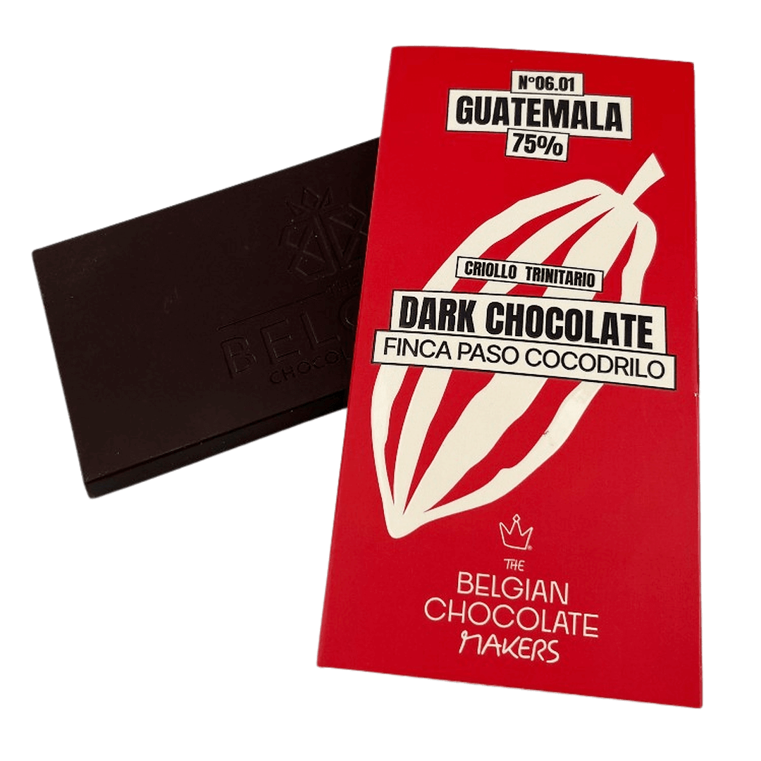 Chocolate bar origin Guatemala Finca Paso Cocodrilo 75% 5407008476168 The Belgian Chocolate Makers
