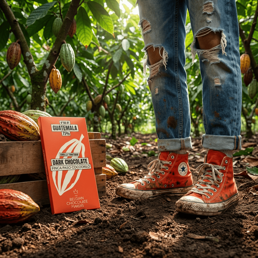 Chocolate bar origin Guatemala Finca Paso Cocodrilo 75% 5407008476168 The Belgian Chocolate Makers