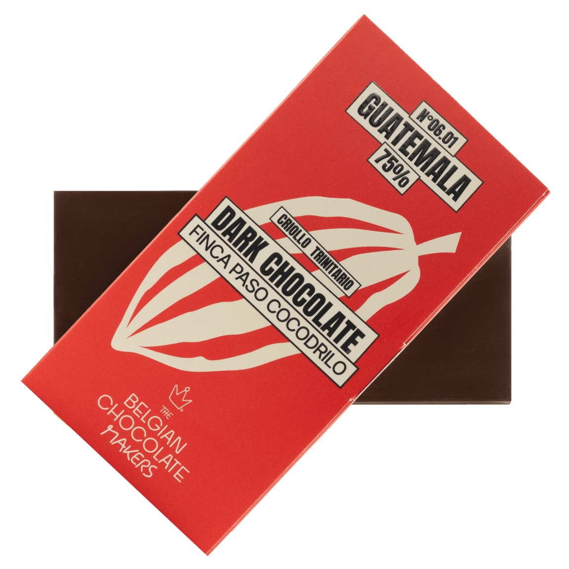 Chocolate bar origin Guatemala Finca Paso Cocodrilo 75% 5407008476168 The Belgian Chocolate Makers