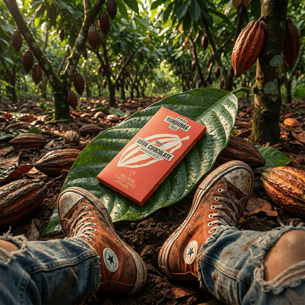 Chocolate bar origin Honduras Mayan Red 75% 5407008476014 The Belgian Chocolate Makers