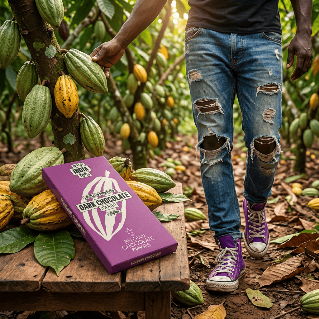 Chocolate bar origin India Idukki Kerala 75% 5407008476342 The Belgian Chocolate Makers