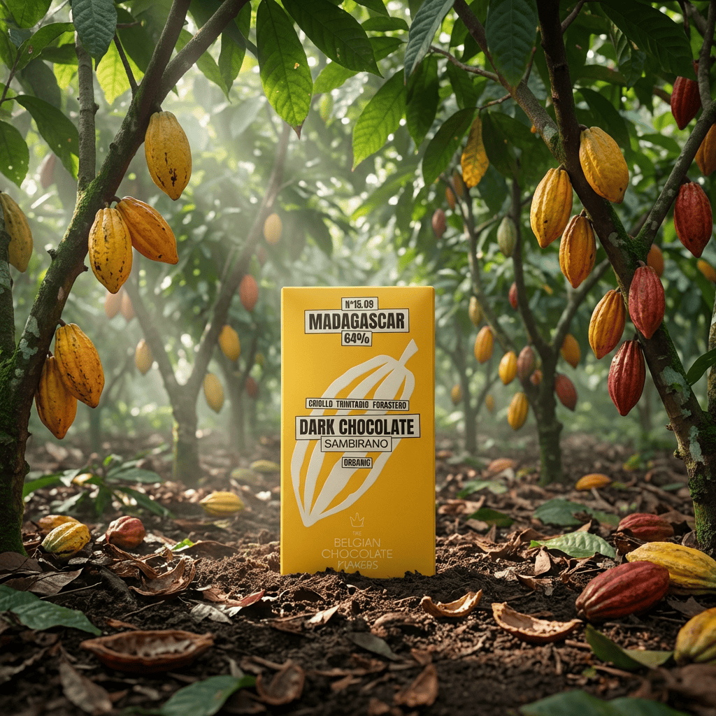 Chocolate bar origin Madagascar Sambirano 64% 5407008479527 The Belgian Chocolate Makers