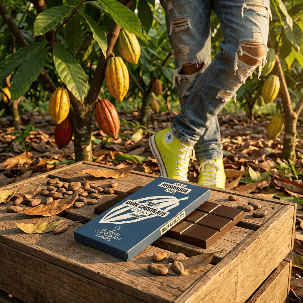 Chocolate bar origin Nicaragua Kubaly 75% 5407008476236 The Belgian Chocolate Makers