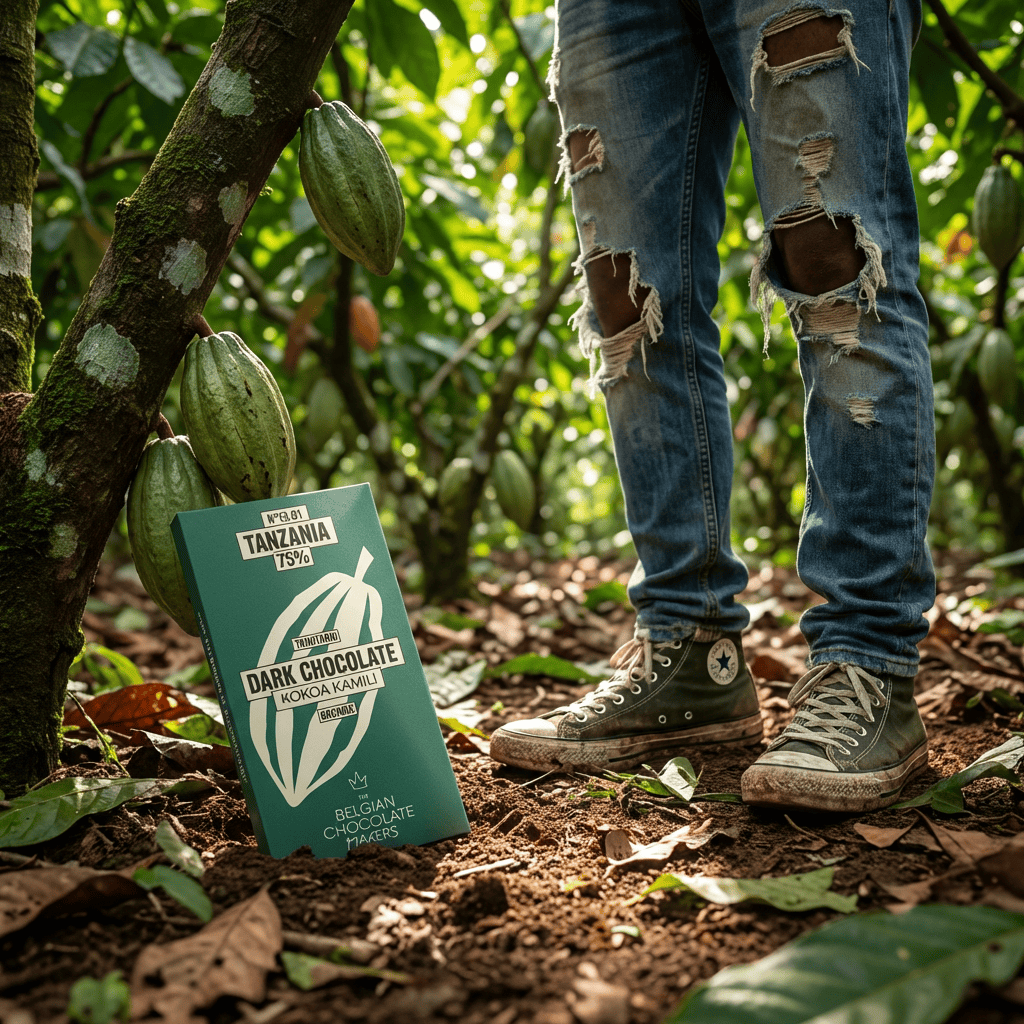 Chocolate bar origin Tanzania Kokoa Kamili 75% 5407008475987 The Belgian Chocolate Makers