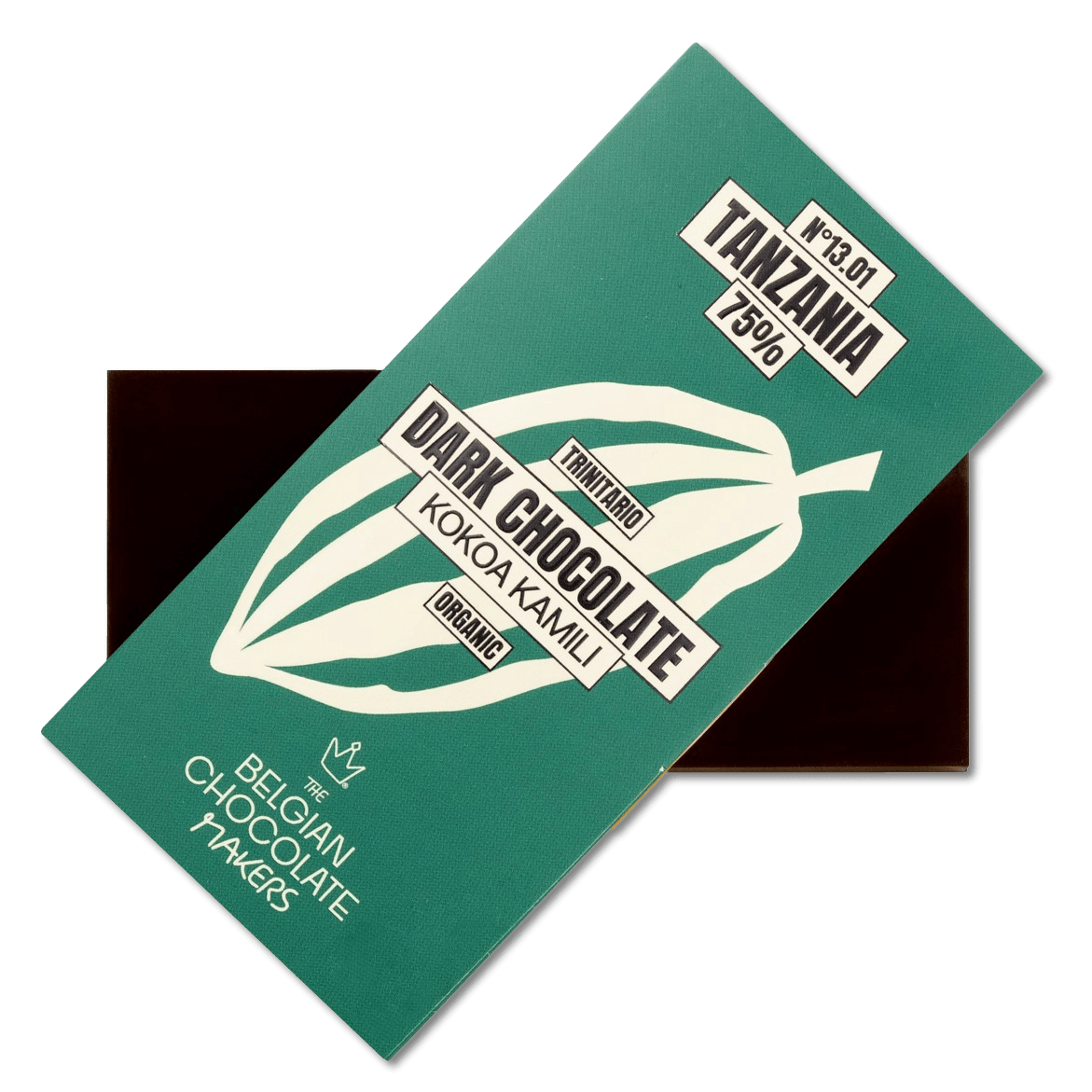 Chocolate bar origin Tanzania Kokoa Kamili 75% 5407008475987 The Belgian Chocolate Makers