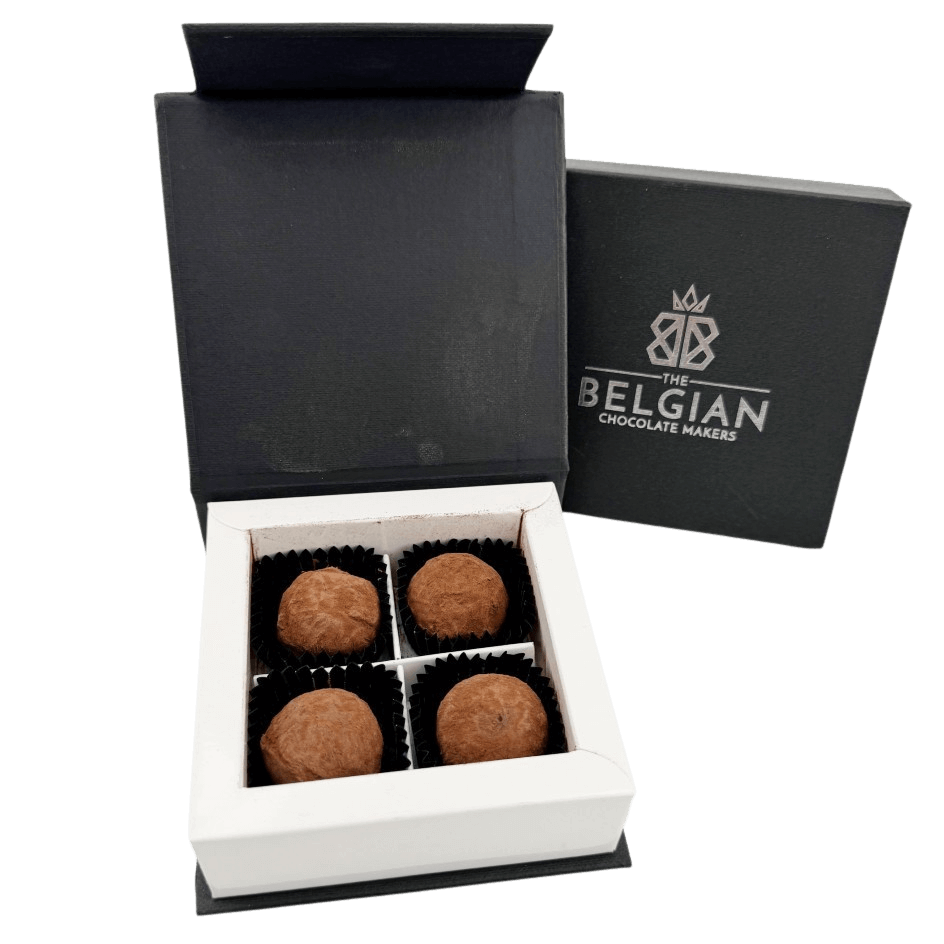Chocolate truffles cacao flavour 4 pieces 5407008470968 The Belgian Chocolate Makers