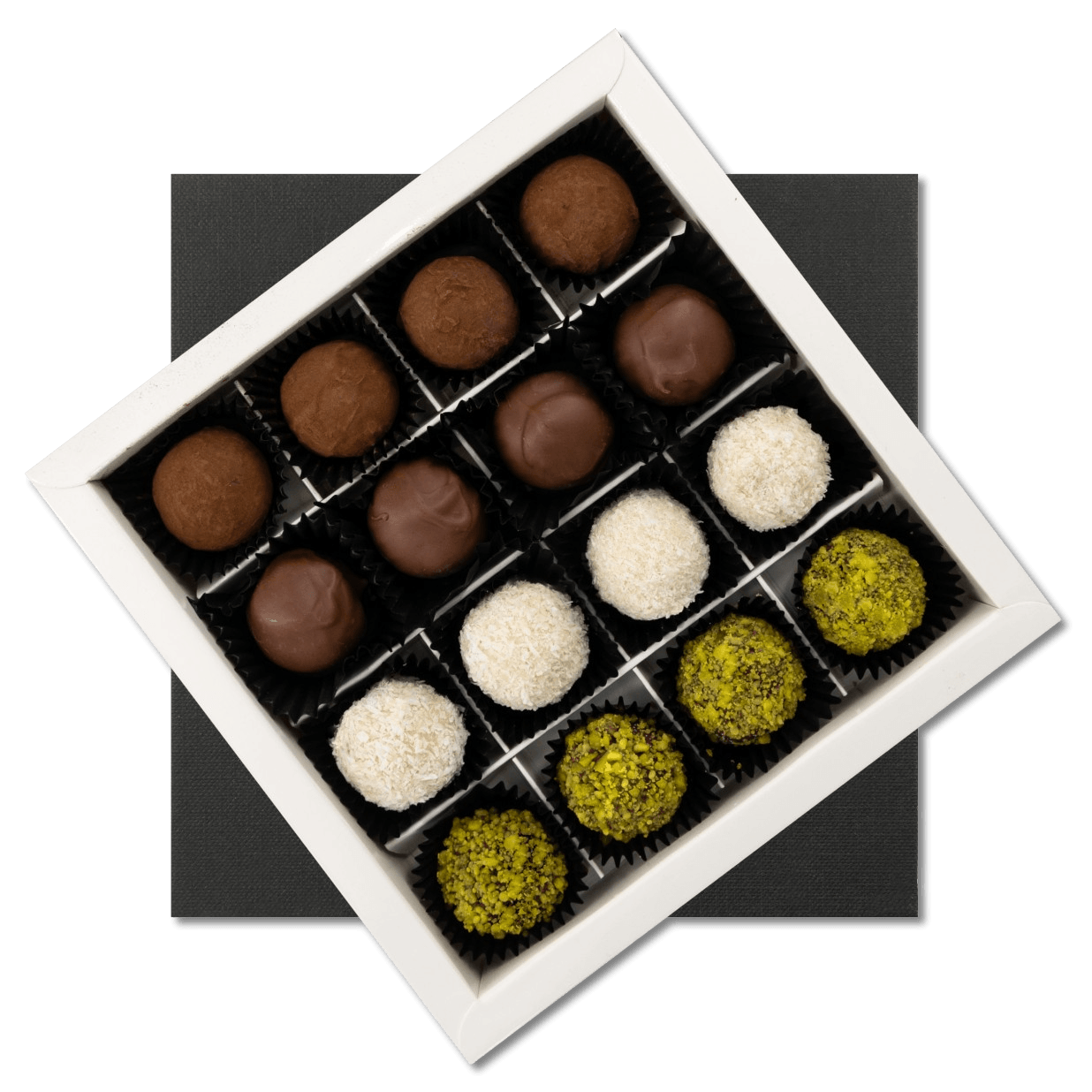 Chocolate truffles mix flavours 16 pieces 240g 5407008470982 The Belgian Chocolate Makers