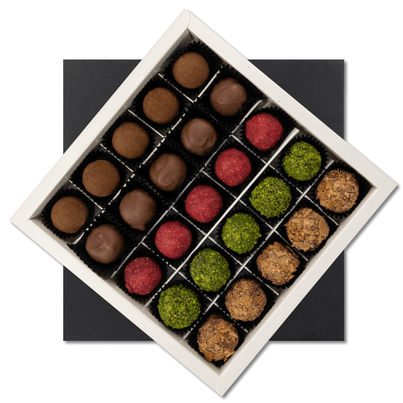 Chocolate truffles mix flavours 25 pieces 375g 5407008478001 The Belgian Chocolate Makers
