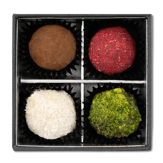 Chocolate truffles mix flavours 4 pieces 50g 5407008477998 The Belgian Chocolate Makers