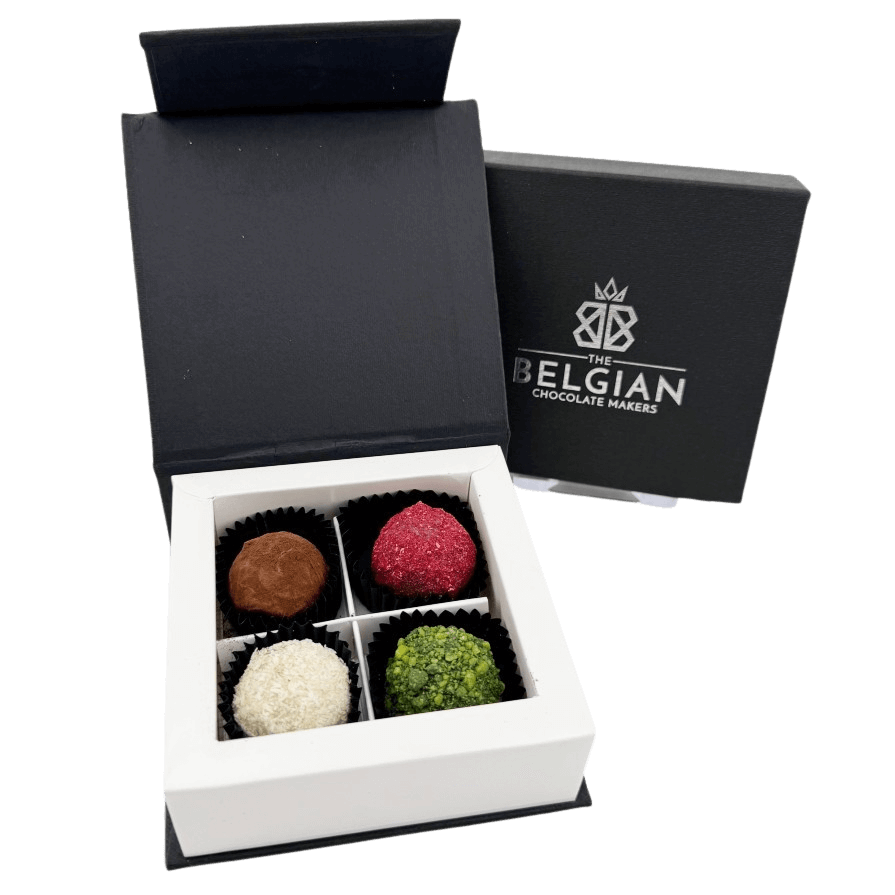 Chocolate truffles mixed flavours 4 pieces 5407008477998 The Belgian Chocolate Makers
