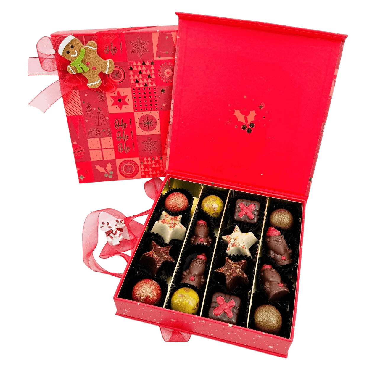 Christmas 16 pralines box ho-ho-ho 240g 5407008479435 The Belgian Chocolate Makers